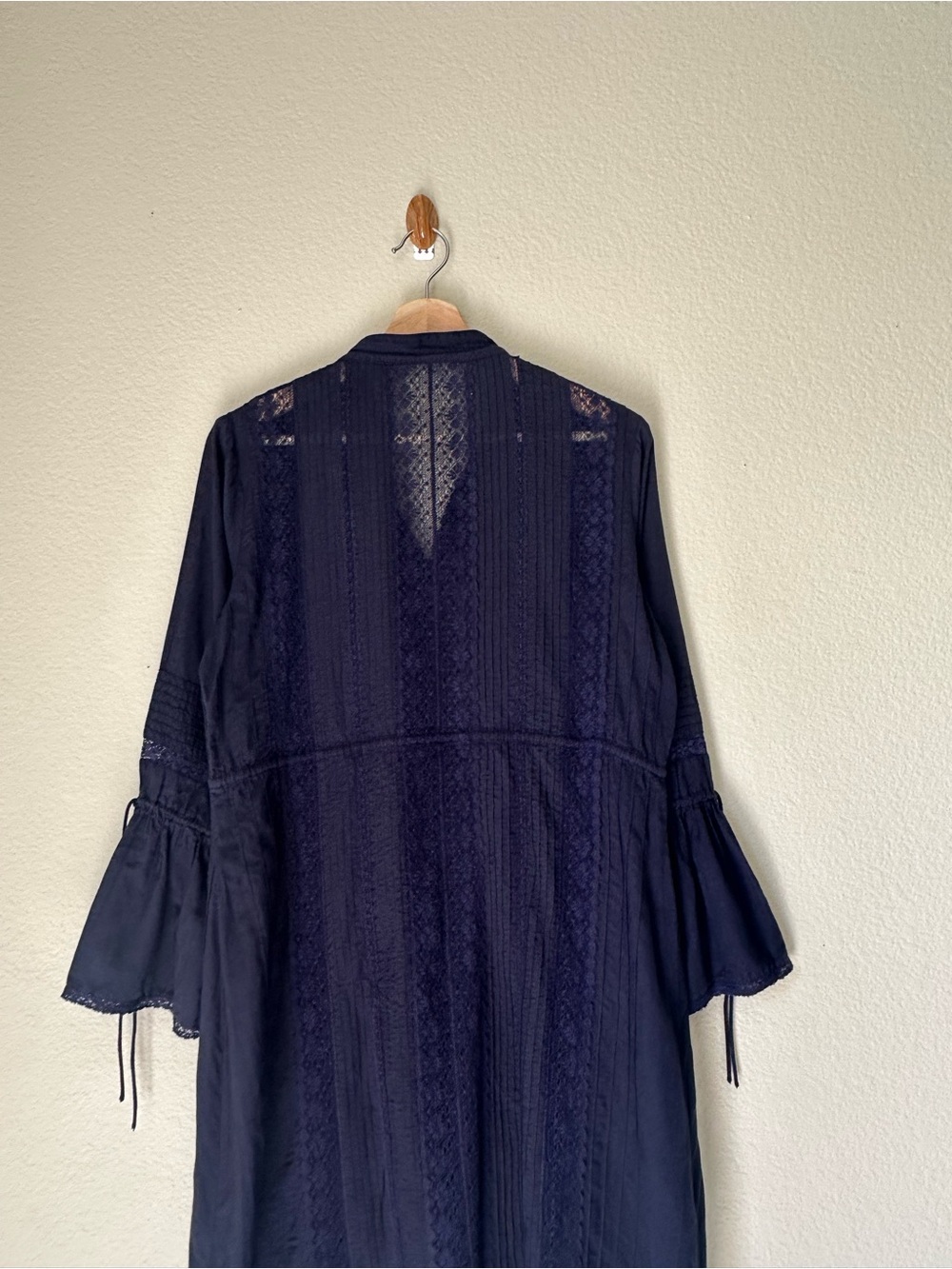 Urban Research ROSSO Navy Lace Cotton Midi Dress Free Size Japan - Picture 10 of 13